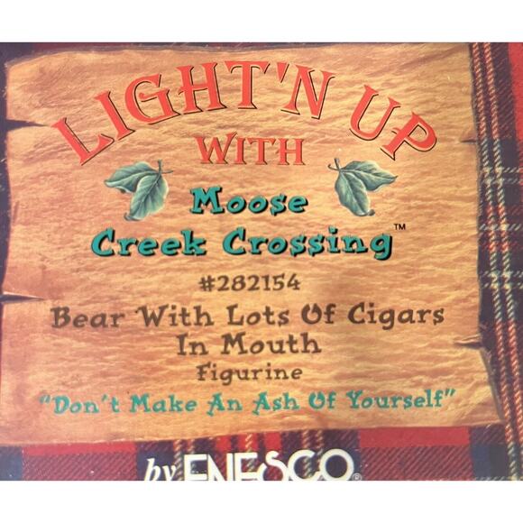 Enesco Moose Creek Crossing “Don’t Make An Ash of Yourself” 1997 Bear #282154 - Picture 6 of 6